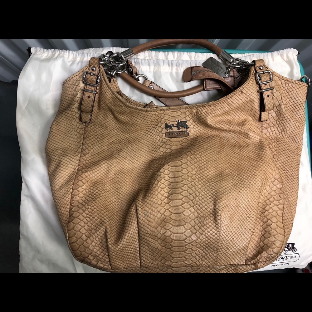 Vintage Leather Python Embossed Coach Purse/Wallet - image 1